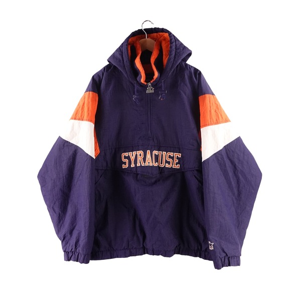STARTER Other - Vintage Starter Mens Large Syracuse University Anorak Jacket Blue Orange Puffer